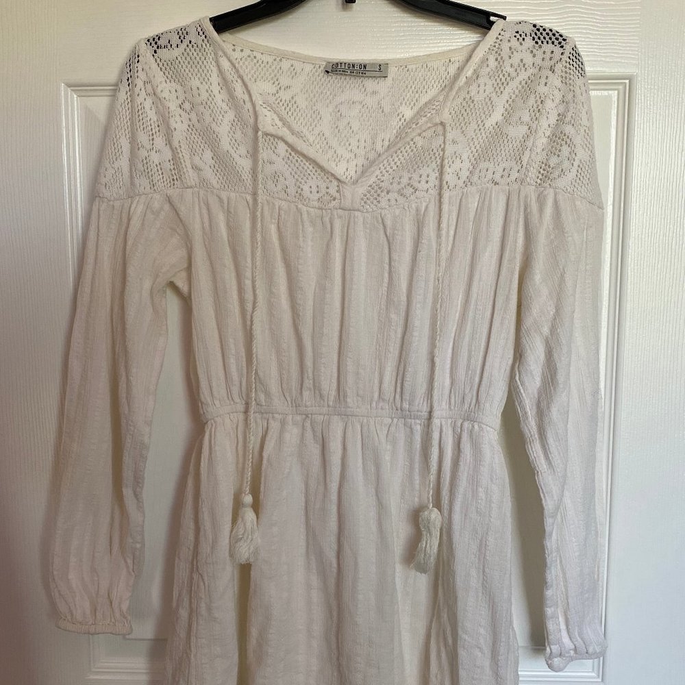 White Long Sleeve Dress